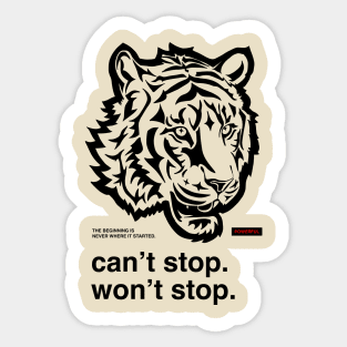 Powerful Tiger | Black Design Sticker